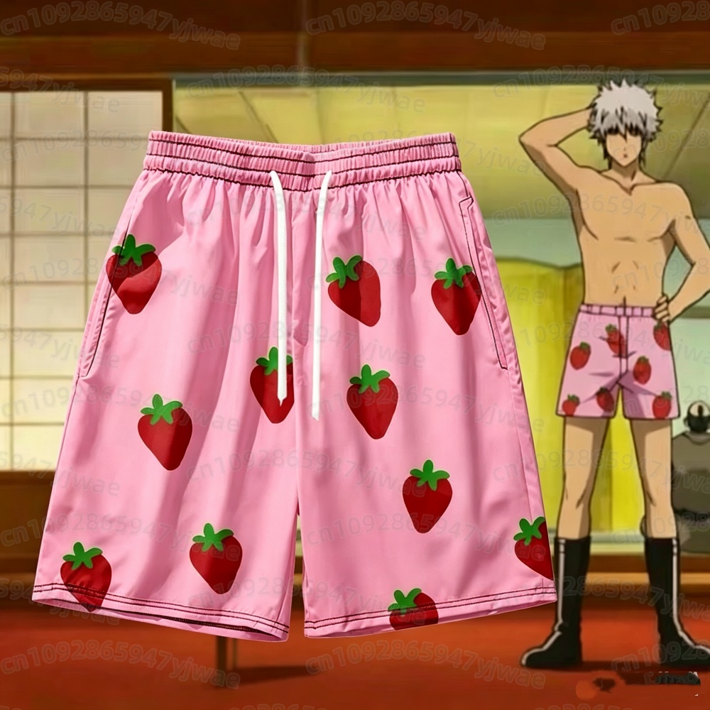 Anime Cosplay Pink - 2026 Men's Pink Strawberry Short Pants