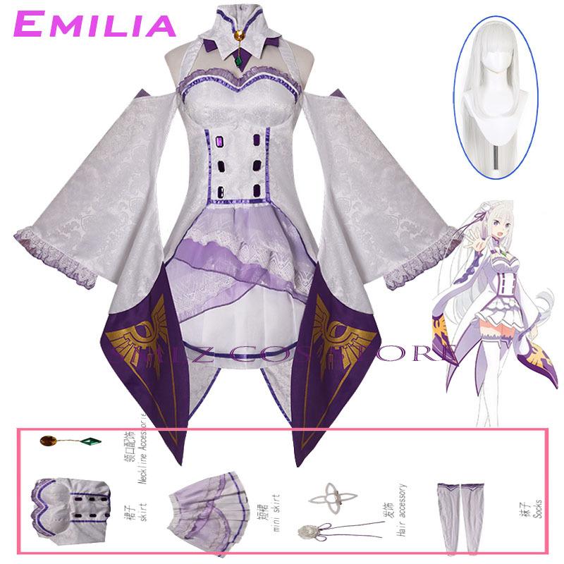 Anime Cosplay Party - Emilia Cosplay Anime Re Zero Kara